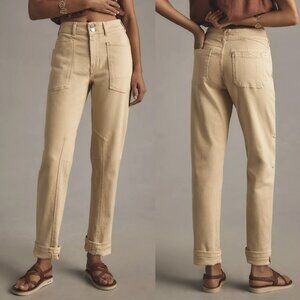 Anthropologie Pilcro Straight Leg Jeans in Beige